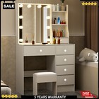 Vanity Desk With Mirror And Lights  3 Lighting Modes Makeup Vanity Table White