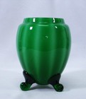 Vintage Viking Glass Emerald Green Tripod Vase