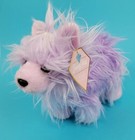 Fao Schwarz Sparklers Purple Dog Plush Glitter 10  Stuffed Animal Terrier New