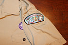 Boy Scouts Of America Bsa Men s Shirt Tan X-large Xl Sewn Patches Short Sleeve