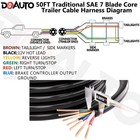 50ft Heavy Duty 7way Rv Trailer Wiring Harness Insulated Cable 14 12 10awg