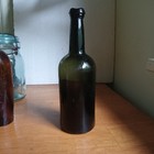 1840s Pontiled Long Neck Blackglass 3 Pc Mold Blown Porter Ale Bottle Crude
