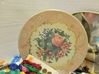 Vintage Floral Tin Of Embroidery Lot Floss Needles Snaps Kits