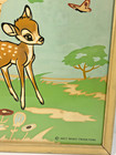 Vintage Old Bambi Print Walt Disney Productions Framed Picture Mcm Nursery Decor