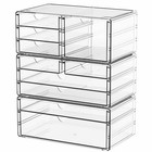  3 Pack Clear Storage Drawers With 10 Drawers stackable 11 1    Large 10 Drawers