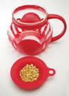 Tasty 1 5 Qt Microwave Popcorn Maker Borosilicate Glass Popcorn Popper Red