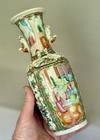 Antique Qing Chinese Porcelain Famille Rose Mandarin Vase Lamp Base