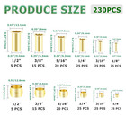 230pcs Brass Compression Sleeves Ferrules   Insert 1 2  3 8  5 16  1 4  3 16  1 
