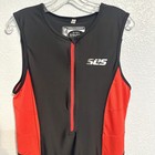 Sl3s Cycling Bib Mens Size Xl Triathlon Race Suit Zip Nylon Spandex Padded