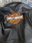 Harley Davidson Ykk Black Genuine Leather Jacket  Back Harley Patch  Size M l