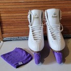 Jackson Excel Figure Skates Size 7c White W  Carry Bag   Crs Cross Blade Guards