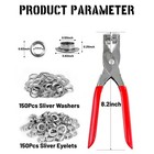 150 Pcs 1 2 Inch Grommet Tool Kit  Leather Hole Punch Pliers  150 Metal Eyelets