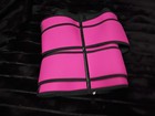 Neoprene Waist Trainer Shapewear M Pink black Zip Front Double Attach Straps