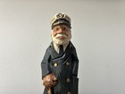 Captain Ship Carved Painted Wood Nautical Vtg  very Well Done  Old Sea Ocean