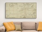 18th Century English Channel Sea Chart     Nautical Map Of Coastal Ports   Routes