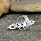 Christmas Gift Multitone Ring Solid 925 Sterling Silver Woman Ring All Size R349