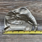 Vintage Cast Brass Or Aluminum  Elephant Ashtray Cigar Silver Heavy 1lb 7oz