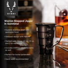 Gunmetal Stepped Jigger With Handle  4 Measurement Markings  Measuring Cup For C