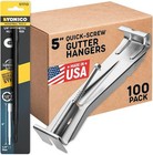 Quick Screw Gutter Hangers 5 Inch- 100 Pack - 5 Inch Gutter Clips With Bonus    