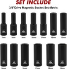 13pcs 3 8 drive Magnetic Impact Socket Set  Deep  6-point  Metric  7mm To 19mm  