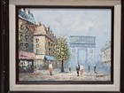 Caroline C  Burnett Original Oil Painting Paris Street Scene Signed