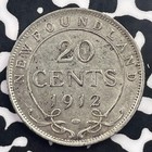1912 Newfoundland 20 Cents Lot c2038 Silver  Nice 