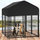 Xs Dog Kennels Outdoor Metal Pet House Cage Backyard Exercise Playpen With Cover