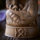 Thor Norse God Statue Viking Mythology Wiccan Pagan Altar Figurine Oak Wood