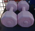 Pair Of 8 Lb  Blue Neoprene Coated Hex Dumbbells Hand Weights Set Total 16 Lbs 