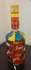 Handmade Stained Glass Mosaic Green Bay Packer Decorative  Lighted Mosaic Bottle