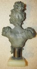 Vtg French Art Nouveau Bronzed Bust Young Lady Sculpture Figure Marble Base 11 