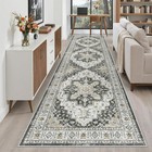Black Vintage Medallion Runner Rug
