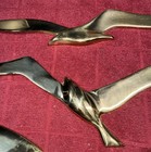 Lot Of 3 Vtg Mcm 16  Flying Seagull Bird Trio Solid Brass Nautical Wall Art Set