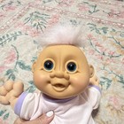 Russ Baby Doll Plush Doll White Hair White Pajamas Purple Trim Mpn 2308