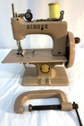 Singer Sewhandy Model 20 Childs Sewing Machine Beige Hand Crank Toy Original