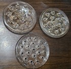 Large Clear Glass Flower Frog Flower Arranger  5  Dia  16 Hole  Set Of 3 Mixed
