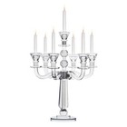 Crystal Candelabra With 7 Arms And Round Crystals In Center Stem