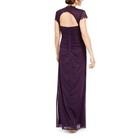 Nwt Betsy   Adam Purple Sweetheart Neckline Lace Draped Empire Waist Gown 16