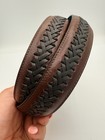 Columbia Men   s Braided woven Belt Brown black 1 1 4in Size 38 Silver Buckle