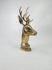Brass Stag Deer Book End Vintage Mcm Head Library Lodge Hunting 10  Tall 8 Point