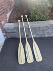 15    Ft Vintage Fiberglass Canoe  3 Paddles oars  Rolling Cart