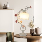 Flower Table Lamp Night Light Lily Shaped Glass Bedroom Bedside Desk Light