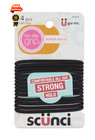 Scunci Black Gel Elastics  No-slip Grip  Strong 14 Count  pack Of 3  