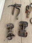 Antique Iron Barn Door Latch Handle Hand Forged Lock Lot Blacksmith Made 1800s