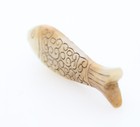 Chinese Oriental Culture   Carved Hetian White Jade Clouds Fish Pendant B207