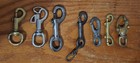 7 Vintage Brass Fixed Snap Hooks Sailing Marine Swivel