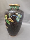 Vintage Cloisonne Vase Floral  8  Beautiful Mixed Colored Flowers