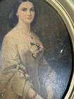 Vtg 1800s Victorian Gilt Oval Portrait Frame Antique Wall Art Decor