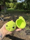 Grinch Crochet Stress Ball Buddy With Removable Shell   Plush Fidget Toy
