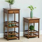 Solid Stable Tiered Wood Side End Table Night Stand Home Storage Furniture Decor